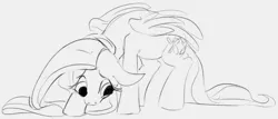 Size: 891x382 | Tagged: safe, artist:dotkwa, derpibooru import, fluttershy, pegasus, pony, female, floppy ears, head down, looking away, looking down, mare, monochrome, simple background, sketch, solo, standing, three quarter view, wings