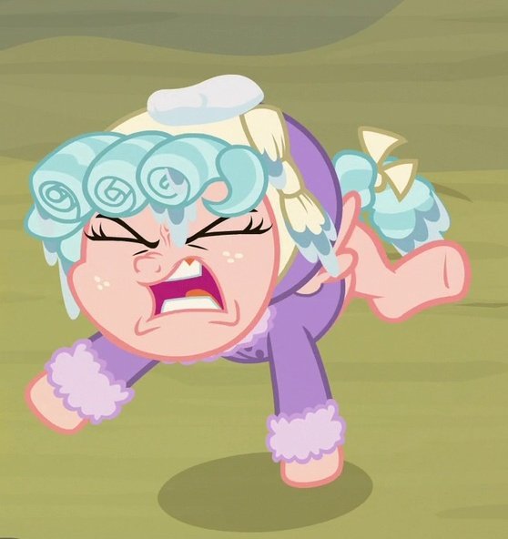 Size: 558x592 | Tagged: safe, derpibooru import, screencap, cozy glow, pony, frenemies (episode), angry, bow, brat, clothes, cozy glow is best facemaker, curly hair, eyes closed, faic, female, filly, foal, freckles, gums, snow, solo, spoiled brat, tail bow, tantrum, winter outfit