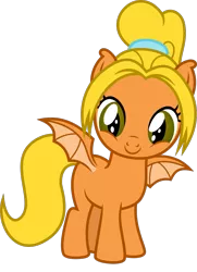 Size: 829x1145 | Tagged: safe, artist:punzil504, derpibooru import, oc, oc:cacophony, ponified, bat pony, pony, 2020 community collab, derpibooru community collaboration, bat pony oc, bat wings, blank flank, cute, female, filly, ponytail, simple background, smiling, solo, spread wings, too cute, transparent background, wings