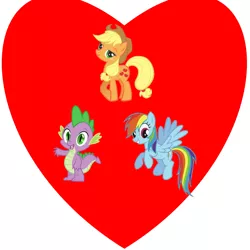 Size: 1000x1000 | Tagged: applejack, applespike, applespikedash, bisexual, default design, derpibooru import, female, lesbian, love, love triangle, male, polyamory, rainbow dash, rainbowspike, safe, shipping, spike, spike gets all the mares, straight