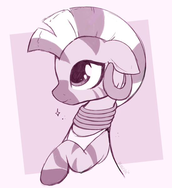 Size: 1964x2148 | Tagged: safe, artist:moozua, derpibooru import, edit, zecora, zebra, abstract background, bust, clothes, cute, ear piercing, earring, floppy ears, image, jewelry, monochrome, neck rings, piercing, png, quadrupedal, solo, zecorable