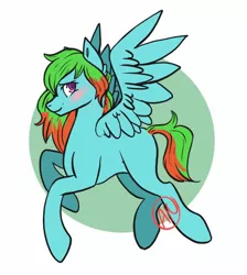 Size: 800x892 | Tagged: safe, artist:aurora rose, derpibooru import, oc, oc:precised note, unofficial characters only, pegasus, pony, blushing, flying, looking at you, nudity, shy, signature, spread wings, wings