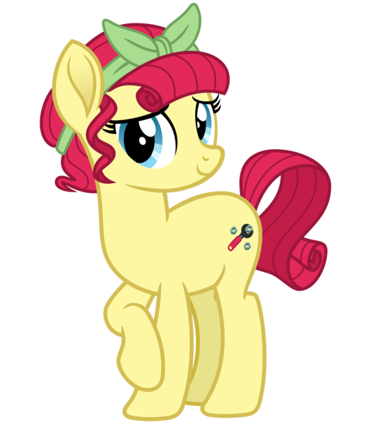 Size: 2800x3200 | Tagged: safe, alternate version, artist:cheezedoodle96, derpibooru import, torque wrench, earth pony, pony, rainbow roadtrip, .svg available, atorqueable, bandana, cute, female, headcanon, looking at you, mare, missing accessory, raised hoof, shy, simple background, smiling, solo, svg, transparent background, vector