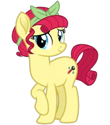 Size: 2800x3200 | Tagged: safe, alternate version, artist:cheezedoodle96, derpibooru import, torque wrench, earth pony, pony, rainbow roadtrip, atorqueable, bandana, cute, female, headcanon, looking at you, mare, missing accessory, raised hoof, shy, simple background, smiling, solo, svg, .svg available, transparent background, vector