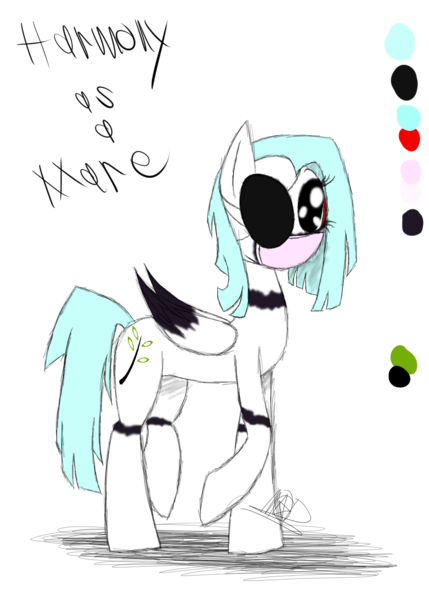 Size: 1000x1400 | Tagged: safe, artist:didun850, derpibooru import, oc, oc:harmony, unofficial characters only, pegasus, pony, black sclera, female, mare, missing eye, pegasus oc, raised hoof, reference sheet, simple background, solo, transparent background, wings