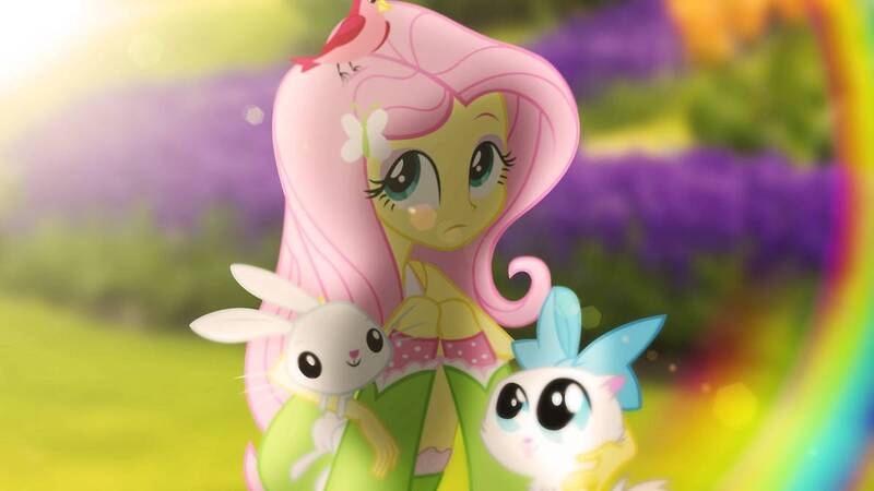 Size: 1192x670 | Tagged: safe, artist:bastbrushie, artist:vbastv, derpibooru import, fluttershy, bird, human, equestria girls, equestria girls in real life