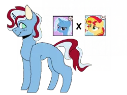 Size: 400x299 | Tagged: safe, artist:kenauthewolfpup, derpibooru import, sunset shimmer, trixie, oc, pony, female, lesbian, magical lesbian spawn, offspring, parent:sunset shimmer, parent:trixie, parents:suntrix, shipping, suntrix