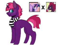 Size: 400x299 | Tagged: safe, artist:kenauthewolfpup, derpibooru import, tempest shadow, twilight sparkle, twilight sparkle (alicorn), oc, alicorn, pony, alicorn oc, female, horn, lesbian, magical lesbian spawn, offspring, parent:tempest shadow, parent:twilight sparkle, parents:tempestlight, shipping, simple background, tempestlight, transparent background, wings