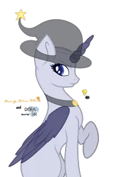 Size: 4000x5984 | Tagged: safe, artist:dianamur, artist:doraair, derpibooru import, oc, unofficial characters only, alicorn, pony, alicorn oc, base, collaboration, hat, horn, raised hoof, simple background, sitting, solo, transparent background, wings, witch hat