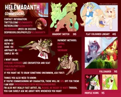 Size: 2952x2370 | Tagged: safe, artist:helemaranth, derpibooru import, apple bloom, oc, oc:helemaranth, oc:lemony light, pony, advertisement, commission info, price sheet