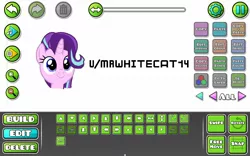 Size: 1680x1050 | Tagged: safe, derpibooru import, starlight glimmer, alicorn, pony, buttons, face, female, game, game screencap, geometry dash, level, level editor, mare, smiling, video game