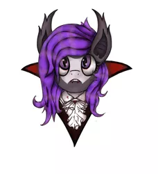 Size: 789x865 | Tagged: safe, artist:s.l.guinefort, derpibooru import, oc, oc:batsdisaster, unofficial characters only, bat pony, pony, vampire, vampony, bat pony oc, bat wings, blood, bust, fangs, male, portrait, purple eyes, solo, wings