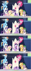 Size: 1280x2872 | Tagged: alicorn, applejack, cutie map, derpibooru import, dragon, edit, edited screencap, floppy ears, fluttershy, mane six, pinkie pie, quill, rainbow dash, rarity, safe, screencap, spike, the beginning of the end, twilighting, twilight sparkle, twilight sparkle (alicorn), winged spike