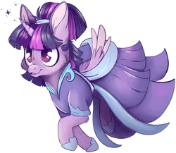 Size: 2209x1918 | Tagged: safe, artist:cutepencilcase, derpibooru import, twilight sparkle, twilight sparkle (alicorn), alicorn, pony, the last problem, alternate hairstyle, cheek fluff, clothes, coronation dress, cute, dress, ear fluff, female, hoof shoes, leg fluff, mare, open mouth, outline, second coronation dress, simple background, solo, transparent background, twiabetes, two toned wings, wings