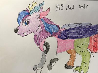 Size: 400x299 | Tagged: artist:wolfspiritclan, derpibooru import, draconequus, draconequus oc, oc, oc:adean the draconequus, safe, self insert, semi-realistic, solo, traditional art, unofficial characters only