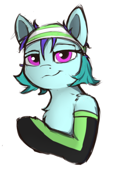 Size: 377x565 | Tagged: safe, artist:neighday, derpibooru import, oc, oc:raven mcchippy, earth pony, pony, panties on head, ricardo milos, solo