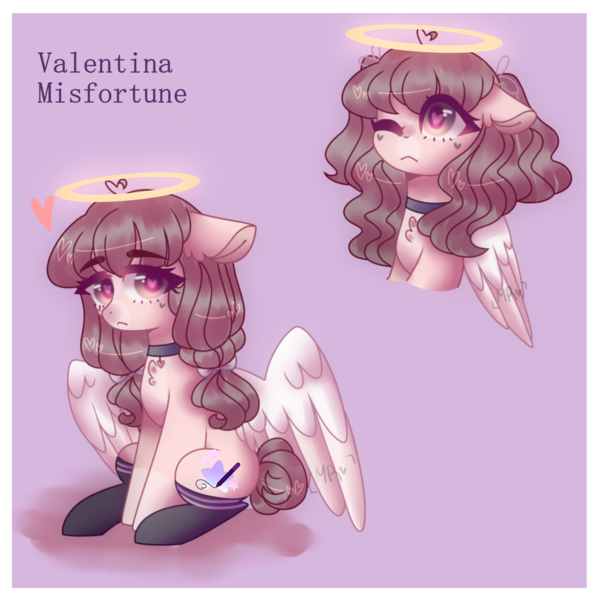 Safe Artist Moon Rose Rosie Derpibooru Import Oc Oc Valentina Misfortune Pegasus