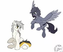 Size: 2048x1704 | Tagged: safe, artist:hankspg, derpibooru import, oc, oc:kate, oc:kej, pegasus, pony, unicorn, female, k+k, male, oc x oc, race swap, shipping, straight