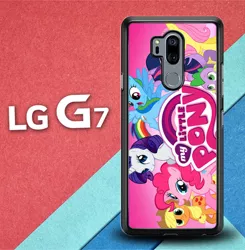 Size: 1255x1280 | Tagged: safe, derpibooru import, applejack, fluttershy, pinkie pie, rainbow dash, rarity, spike, twilight sparkle, pony, case, female, lg, lg g7, lg thinq, mane six, mare, mobile phone, my little pony logo, phone, smiling