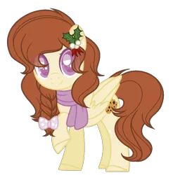 Size: 1104x1120 | Tagged: safe, artist:browniepawyt, artist:nocturnal-moonlight, derpibooru import, oc, oc:brownie paw, unofficial characters only, pegasus, pony, base used, bow, braid, clothes, female, hair bow, looking at you, mare, scarf, simple background, solo, transparent background