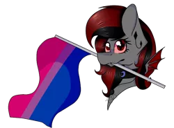 Size: 700x519 | Tagged: safe, artist:chazmazda, derpibooru import, oc, alicorn, bat pony, earth pony, pegasus, pony, unicorn, bisexual, bisexual pride flag, bust, commission, flag, portrait, pride, pride flag, solo, your character here