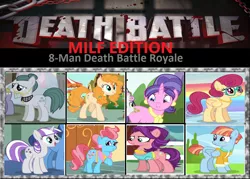 Size: 1008x720 | Tagged: safe, derpibooru import, edit, edited screencap, screencap, cloudy quartz, cookie crumbles, cup cake, pear butter, posey shy, spoiled rich, twilight velvet, windy whistles, pony, crusaders of the lost mark, flutter brutter, hearthbreakers, inspiration manifestation, parental glideance, the cutie mark chronicles, the perfect pear, death battle, exploitable meme, female, implied death, meme, milf, mom six