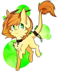 Size: 804x994 | Tagged: safe, artist:silveer-moon, derpibooru import, oc, oc:polonium, ponified, unofficial characters only, object pony, original species, pony, cheek fluff, chest fluff, collar, cute, element pony, horn, male, radioactive, raised hoof, simple background, solo, stallion, transparent background