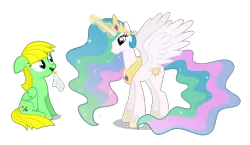 Size: 3746x2172 | Tagged: safe, artist:hazy skies, derpibooru import, princess celestia, oc, oc:viva reverie, alicorn, pegasus, pony, alicon, convention:alicon, vector, vegemite