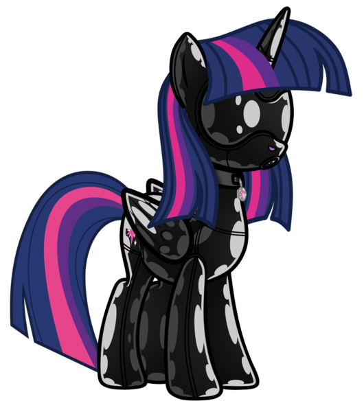 Size: 840x951 | Tagged: questionable, alternate version, artist:severity-gray, derpibooru import, twilight sparkle, twilight sparkle (alicorn), alicorn, pony, alternate hairstyle, blindfold, bodysuit, bondage, collar, cutie mark collar, dildo, dildo gag, female, folded wings, hood, insertion, latex, latex suit, mane, mare, mask, nudity, oral, oral insertion, rubber, sensory deprivation, sex, sex toy, shine, shiny, simple background, soft color, solo, transparent background, wings