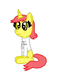 Size: 486x548 | Tagged: safe, artist:nightshadowmlp, derpibooru import, oc, oc:game point, pony, unicorn, end of ponies, female, firealpaca, missing cutie mark, sad face, simple background, solo, transparent background
