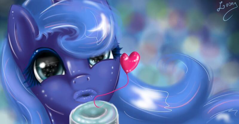 Size: 1980x1024 | Tagged: safe, artist:sa-loony, derpibooru import, princess luna, alicorn, pony, air kiss, bust, duckface, female, mare, portrait, solo