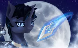 Size: 1024x640 | Tagged: safe, artist:sa-loony, derpibooru import, oc, oc:midnight blade, unofficial characters only, pony, moon, solo