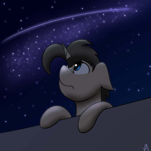 Size: 1920x1920 | Tagged: safe, artist:valthonis, derpibooru import, oc, oc:valthonis, unofficial characters only, pony, unicorn, anatomically incorrect, night, shooting star, stars