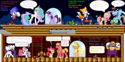 Size: 848x424 | Tagged: airship, apple bloom, applejack, artist:guihercharly, big macintosh, bullet bill, burner, cannonball, crossover, crying, derpibooru import, donkey kong, fluttershy, glass dome, knuckles the echidna, luigi, mario, miles "tails" prower, nintendo, princess celestia, rainbow dash, rarity, rash (battletoads), rocky wrench, safe, sega, shadow the hedgehog, sonic the hedgehog, sonic the hedgehog (series), super mario bros., super mario bros. 3, sweetie belle, tank, thunderstorm, twilight sparkle, wario