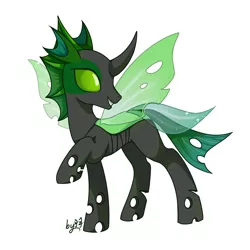 Size: 1000x1000 | Tagged: artist:longfeather, changeling, derpibooru import, green changeling, male, oc, oc:utopia, safe, simple background, solo, unofficial characters only, white background