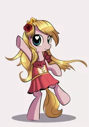 Size: 4617x6517 | Tagged: safe, artist:gsphere, artist:midwestbrony, derpibooru import, ponified, pony, absurd resolution, bipedal, crown, female, flower, flower in hair, heart eyes, jewelry, mare, nation ponies, regalia, simple background, solo, standing, standing on one leg, switzerland, wingding eyes