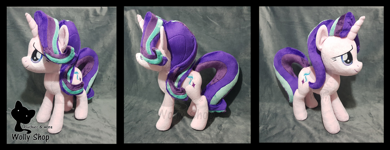 Size: 7824x3024 | Tagged: safe, artist:wolly, derpibooru import, starlight glimmer, pony, unicorn, photo, plushie, smiling, solo