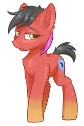 Size: 800x1200 | Tagged: safe, artist:ravistdash, derpibooru import, oc, oc:gallant valor, unofficial characters only, earth pony, pony, looking at you, simple background, solo, white background