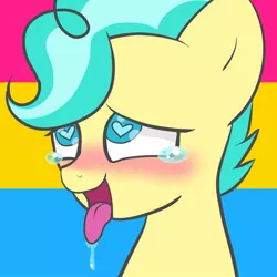 Size: 1080x1080 | Tagged: safe, artist:cherrydayz, derpibooru import, oc, unofficial characters only, pony, unicorn, ahegao, blushing, bust, commission, crying, drool, eyes rolling back, heart eyes, horn, open mouth, solo, tears of pleasure, tongue out, unicorn oc, wingding eyes, ych result