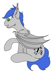 Size: 933x1247 | Tagged: safe, artist:shade stride, derpibooru import, oc, oc:shade stride, bat pony, pony, bat pony oc, bat wings, happy, male, sitting, solo, wings