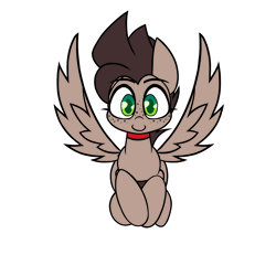 Size: 2000x2000 | Tagged: safe, artist:nekro-led, derpibooru import, part of a set, oc, oc:choco mocca, unofficial characters only, pegasus, pony, animated, collar, commission, cute, flying, freckles, gif, looking at you, loop, simple background, smiling, solo, white background, ych result