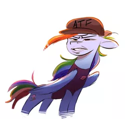 Size: 1276x1221 | Tagged: safe, artist:imsokyo, derpibooru import, rainbow dash, ponified, pegasus, pony, /mlp/, 4chan, atf, disgusted, drawthread, female, mare, meme, ponified meme, simple background, solo, white background