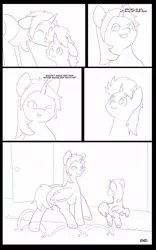 Size: 707x1131 | Tagged: safe, artist:chedx, author:bigonionbean, derpibooru import, oc, oc:king speedy hooves, oc:tommy the human, alicorn, pony, comic:the fusion flashback, alicorn oc, alicornified, child, colt, comic, commissioner:bigonionbean, cute, cute moments, dawwww, dialogue, father and child, father and son, fusion, fusion:king speedy hooves, horn, hug, kissing, living room, magic, male, nuzzling, race swap, sketch, sketch dump, telekinesis, thought bubble, wings