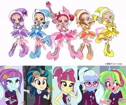 Size: 720x601 | Tagged: safe, artist:uotapo, derpibooru import, indigo zap, lemon zest, sour sweet, sugarcoat, sunny flare, human, dance magic, equestria girls, friendship games, spoiler:eqg specials, aiko seno, aiko senoo, doremi harukaze, dorie goodwyn, ellie craft, hana-chan, hazuki fujiwara, image, jpeg, magical doremi, mirabelle p. haywood, momoko asuka, momoko hyakushiki, ojamajo doremi, onpu segawa, reanne griffith, shadow five, shadowbolts, witch, witch apprentice