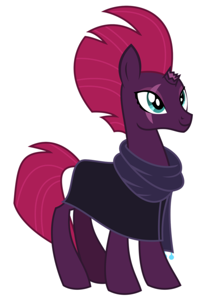 Size: 726x1101 | Tagged: safe, artist:sketchmcreations, derpibooru import, tempest shadow, pony, unicorn, the ending of the end, broken horn, cloak, clothes, eye scar, female, horn, mare, scar, scarf, simple background, smiling, transparent background, vector