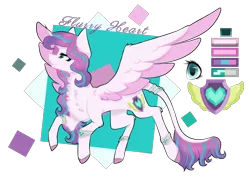 Size: 1024x733 | Tagged: alicorn, artist:d-dest, chest fluff, colored hooves, color palette, cutie mark, derpibooru import, female, leonine tail, older, older flurry heart, princess flurry heart, safe, simple background, spread wings, transparent background, two toned wings, wings
