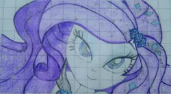 Size: 824x455 | Tagged: safe, artist:nintencano, derpibooru import, rarity, equestria girls, equestria girls series, the other side, art, clothes, female, gloves, graph paper, lined paper, notebook, solo, style, traditional art