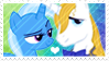 Size: 99x56 | Tagged: safe, artist:cascayd, derpibooru import, prince blueblood, trixie, pony, unicorn, bluetrix, deviantart stamp, female, male, shipping, stamp, straight