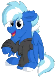 Size: 761x1049 | Tagged: safe, artist:exobass, derpibooru import, oc, oc:exobass, pegasus, pony, 2020 community collab, derpibooru community collaboration, blue, pegasus oc, pullover, simple background, solo, transparent background, wings