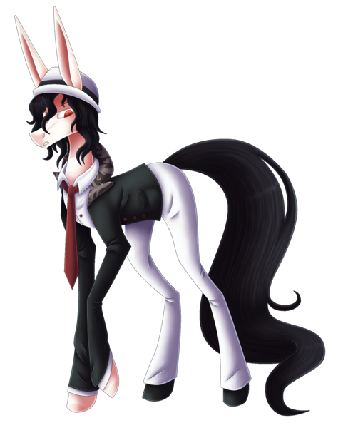 Size: 1670x2055 | Tagged: safe, artist:sadatrix, derpibooru import, oc, oc:ichiro makoto, earth pony, pony, clothes, hat, male, necktie, pants, simple background, solo, stallion, transparent background